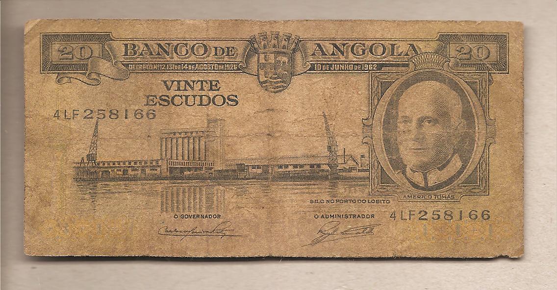 40744 - Angola - banconota circolata da 20 Scudi - 1962