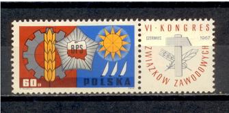 41015 - POLONIA	1967-1624	6 Congresso dei sindacat professionali a Varsavia - Foglietto completo nuovo senza colla (Lavato) - Acquisti minimi per  5,00