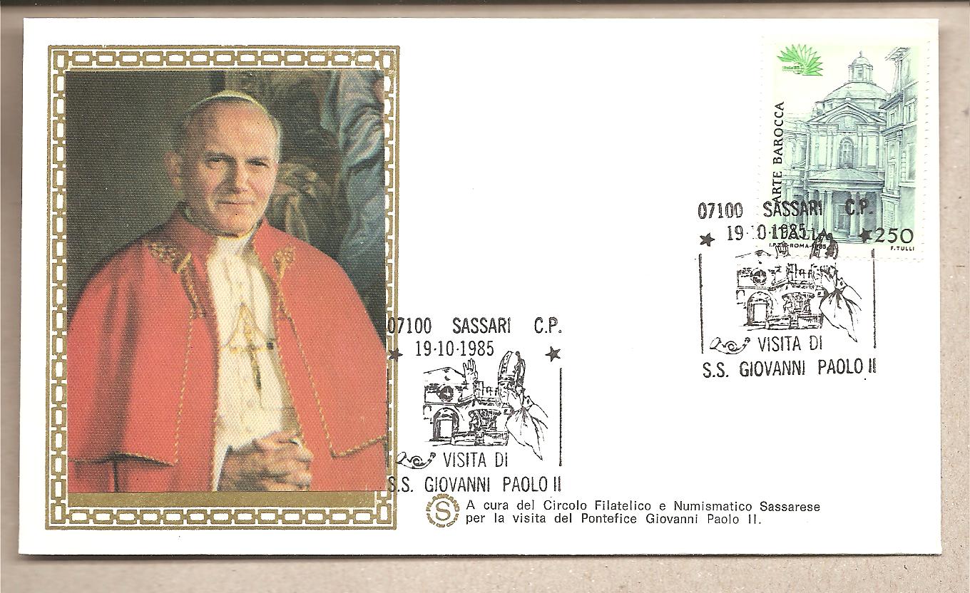 41323 - Italia - busta con annullo speciale: Visita di S.S. Giovanni Paolo II a Sassari - 1985