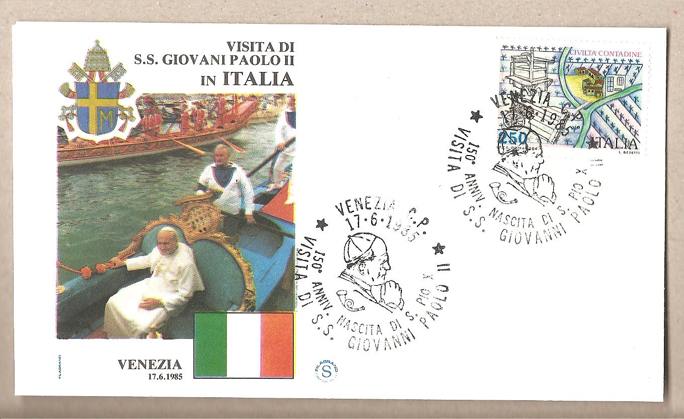41325 - Italia - busta con annullo speciale: Visita di S.S. Giovanni Paolo II a Venezia - 1985
