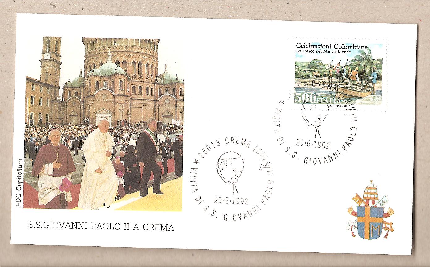 41331 - Italia - busta con annullo speciale: Visita di S.S. Giovanni Paolo II a Crema (CR) - 1992
