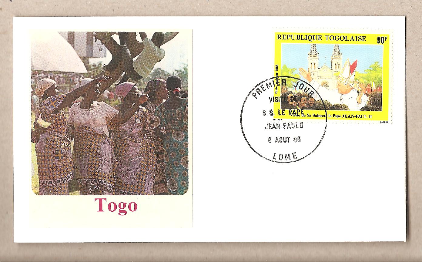 41358 - Togo - busta fdc con annullo speciale: Visita di S.S. Giovanni Paolo II - 1985