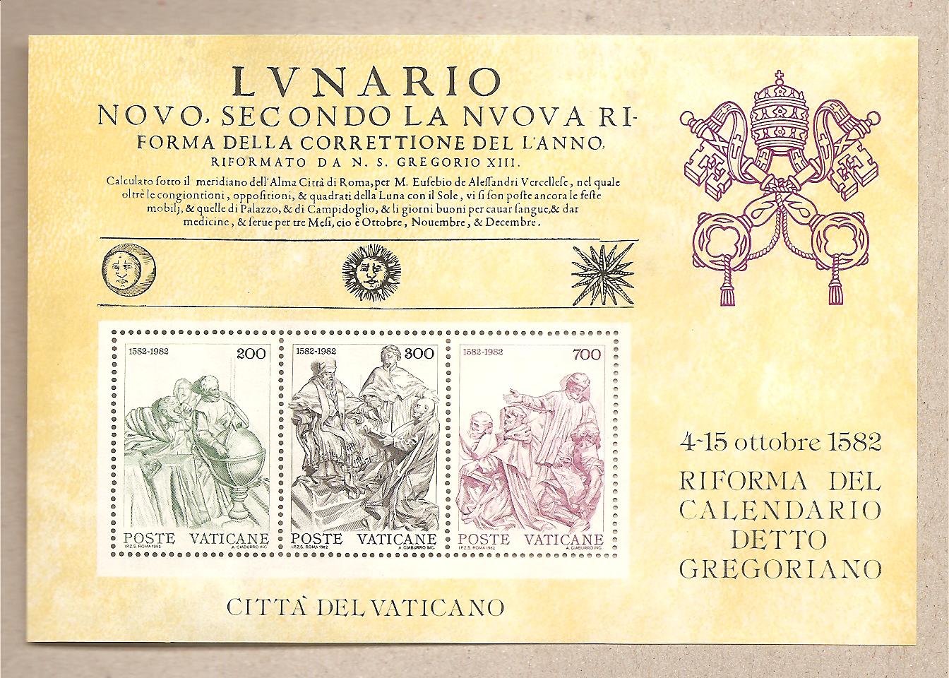 41483 - Vaticano - foglietto BF nuovo: 4centenario della riforma del Calendario Gregoriano - 1982