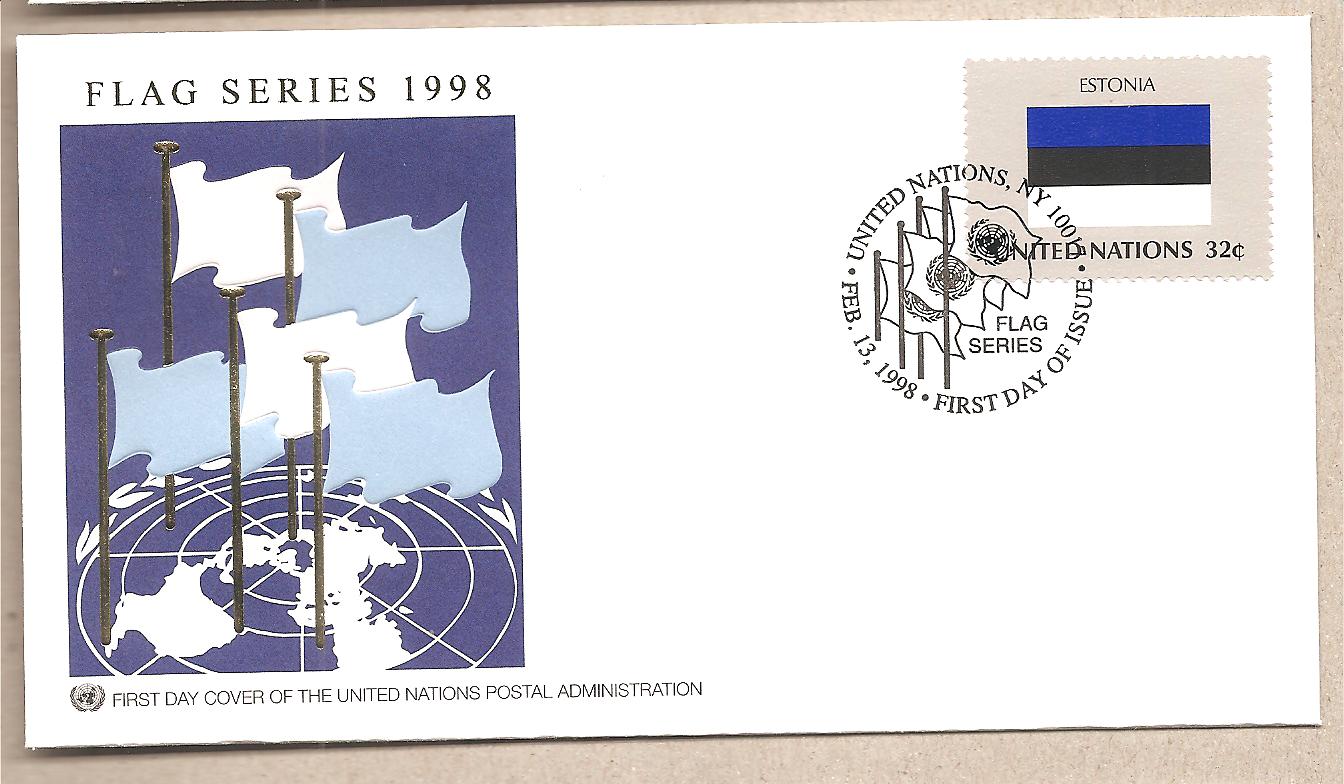 41636 - ONU - busta FDC serie bandiere: Estonia - 1998