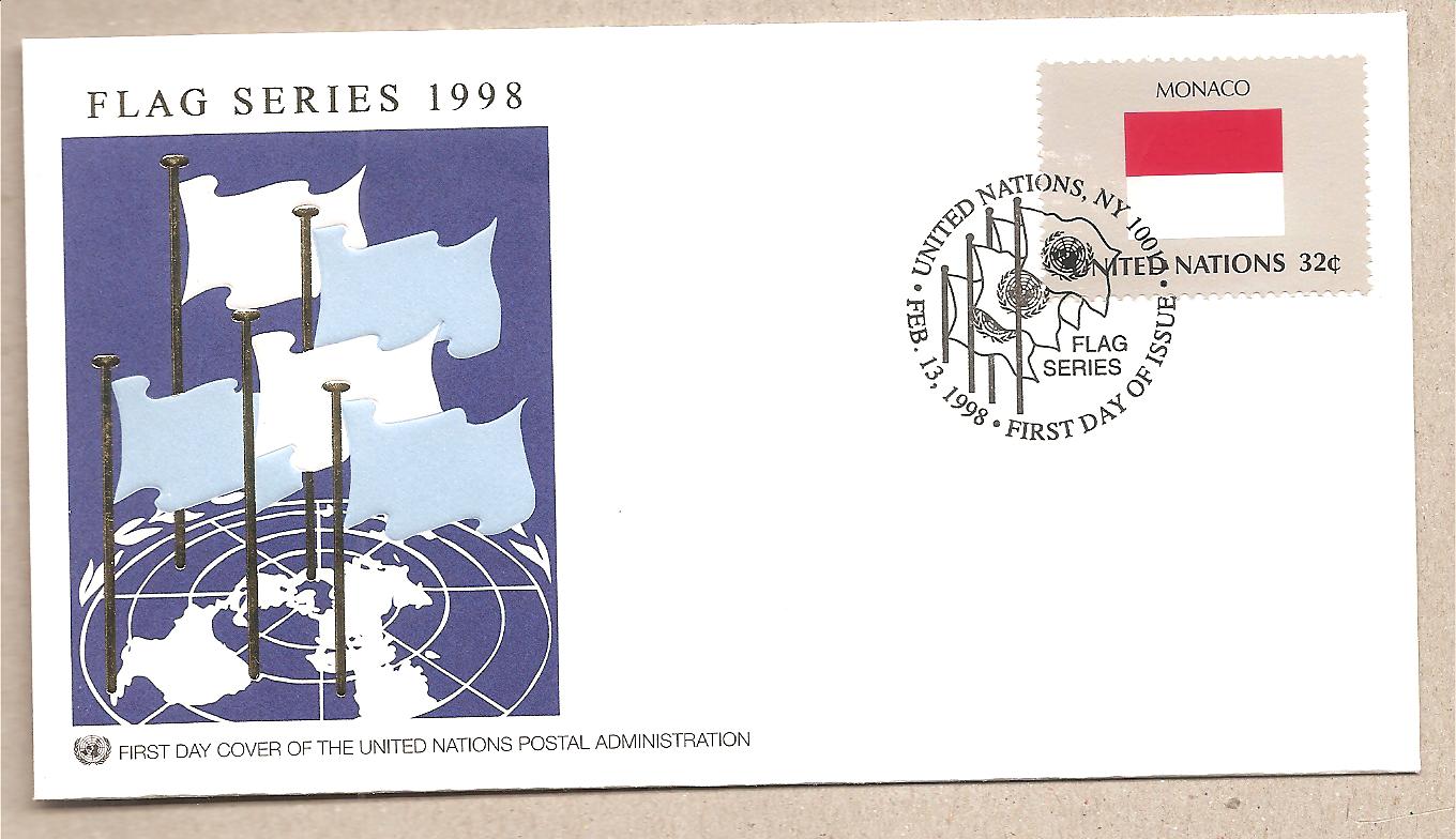 41637 - ONU - busta FDC serie bandiere: Monaco - 1998