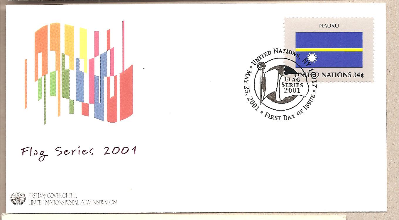 41639 - ONU - busta FDC serie bandiere: Nauru - 2001