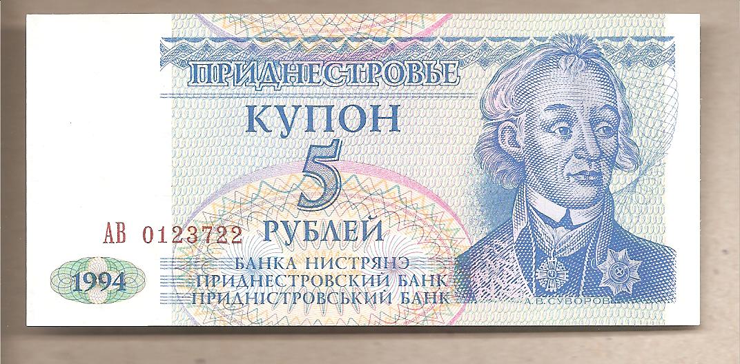 41692 - Transnistria - banconota non circolata da 5 Rubli - 1994