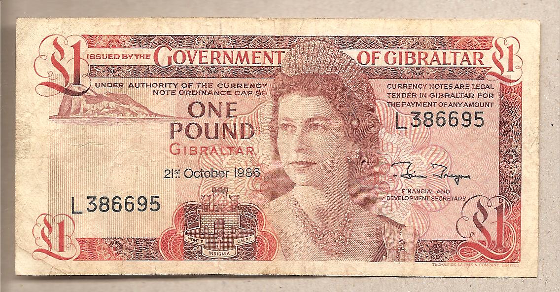 41806 - Gibilterra - banconota circolata da 1 Sterlina - 1986