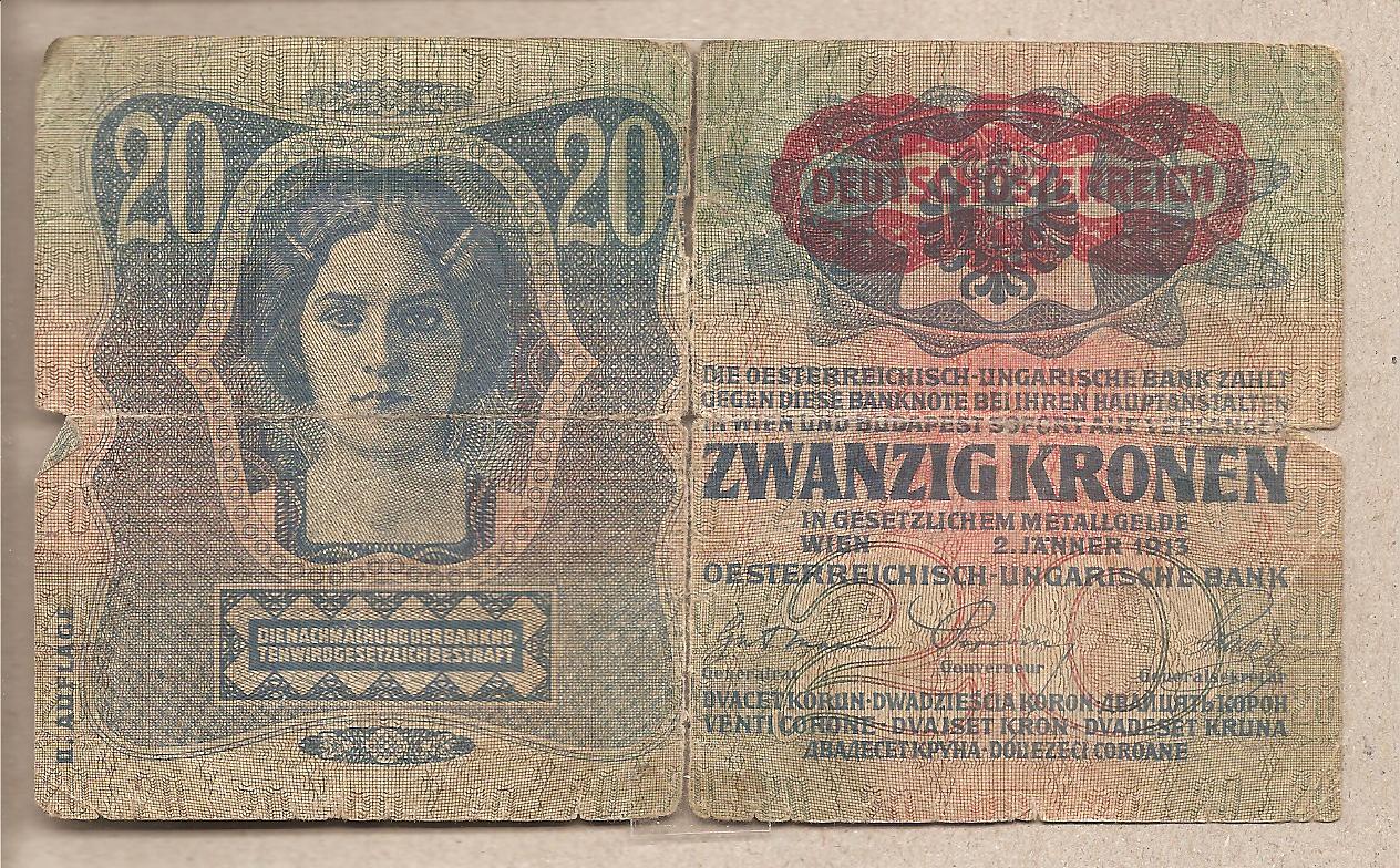 41839 - Austria - banconota circolata da 20 Corone - 1913