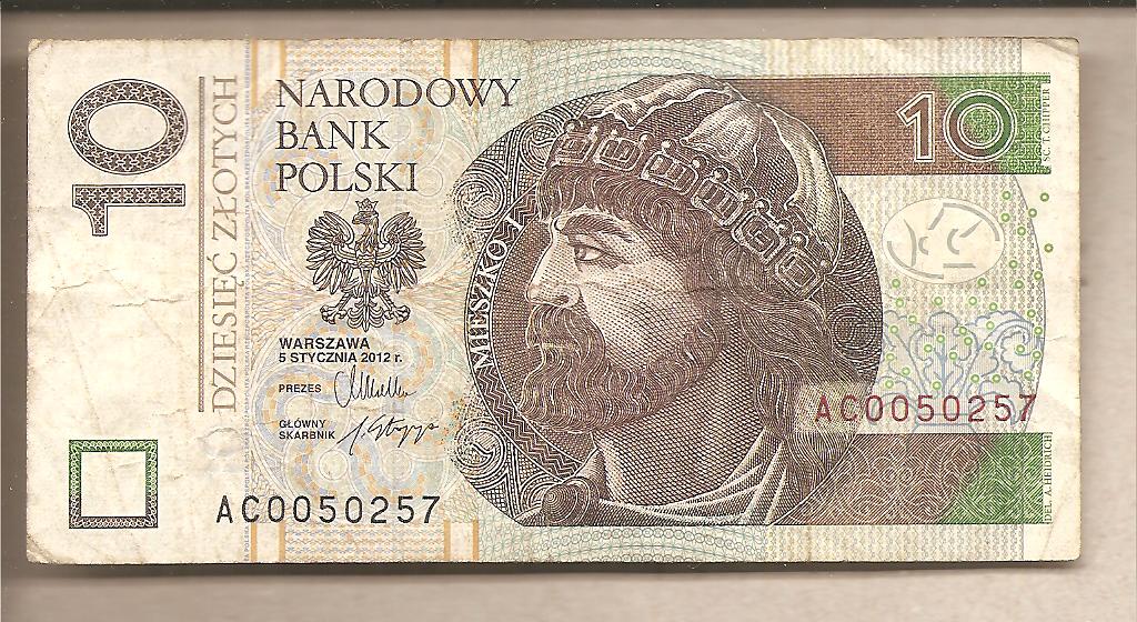 41852 - Polonia - banconota circolata da 10 Zloty - 2012
