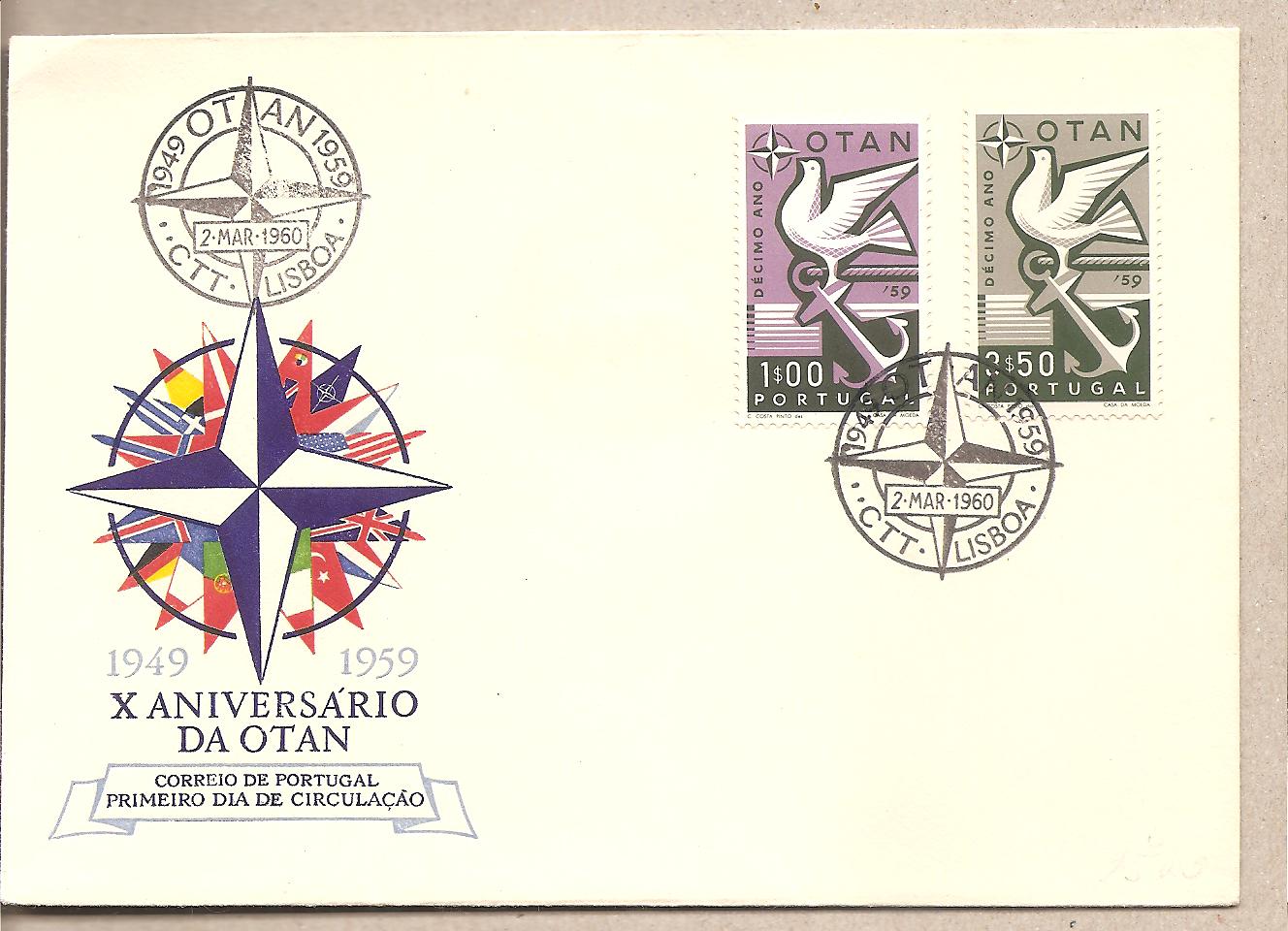 41930 - Portogallo - busta FDC con annullo speciale: Decennale della NATO - 1960 * G