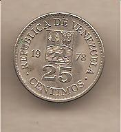 42286 - Venezuela - moneta circolata da 25 Centesimi - 1978