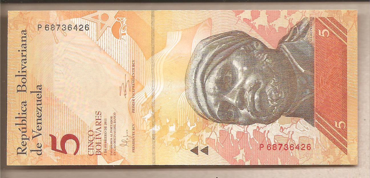42413 - Venezuela - banconota non circolata FdS da 5 Bolivares - 2011