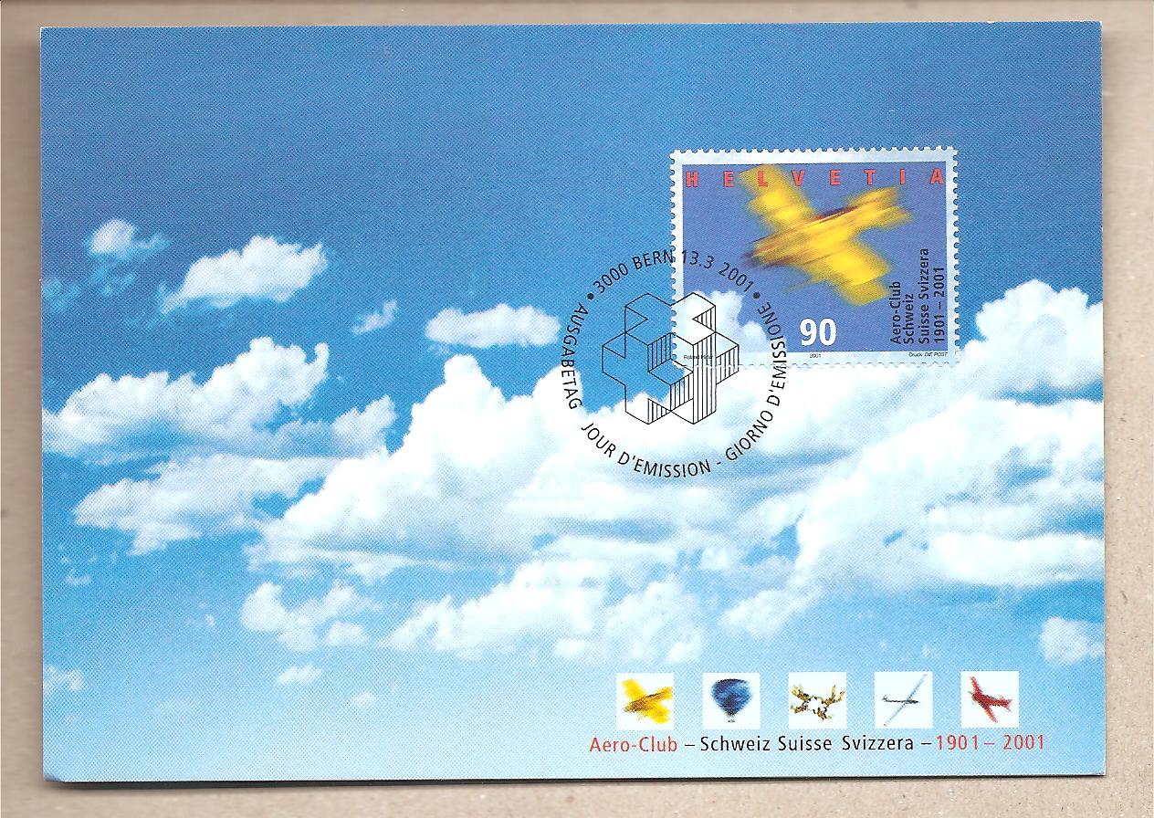 42423 - Svizzera - cartolina FDC con annullo speciale: 100 dell Aero Club - 2001