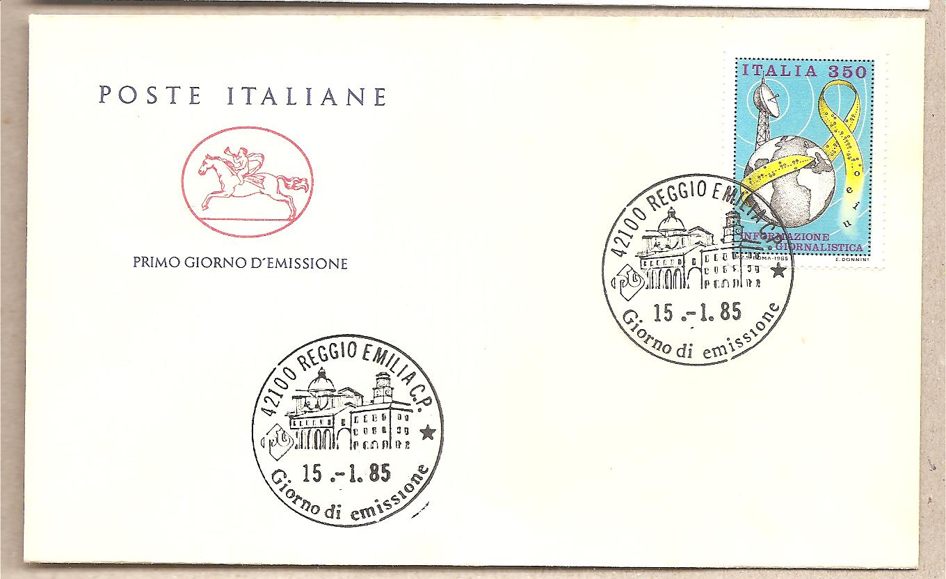 42443 - Italia - busta FDC con serie completa: Informazione giornalistica - 1985