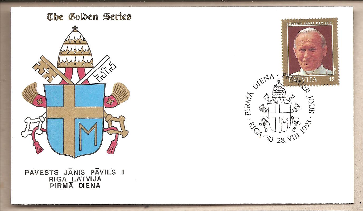 42465 - Lettonia - busta con annullo speciale: Visita di S.S. Giovanni Paolo II - 1993