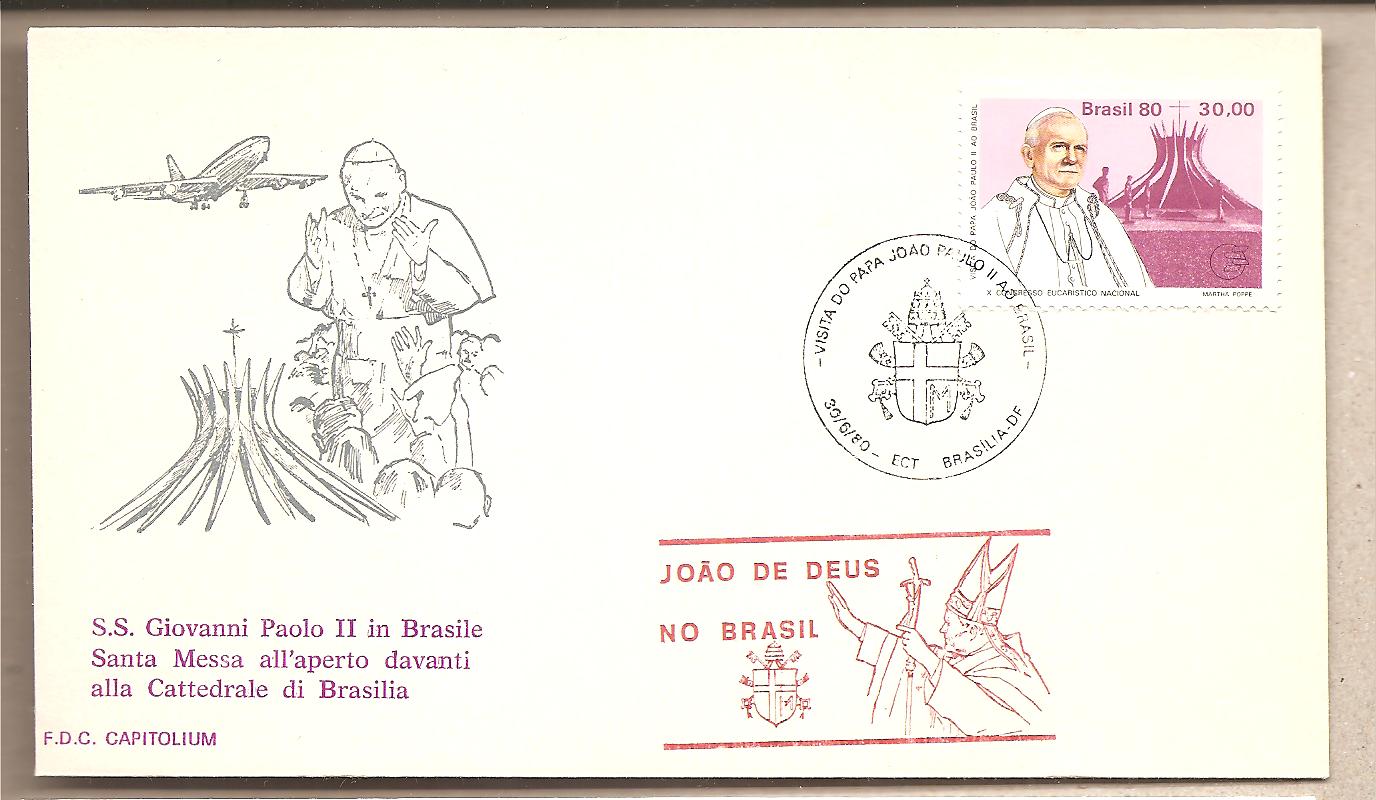 42471 -  Brasile - busta con annullo speciale: Visita di S.S. Giovanni Paolo II - 1980