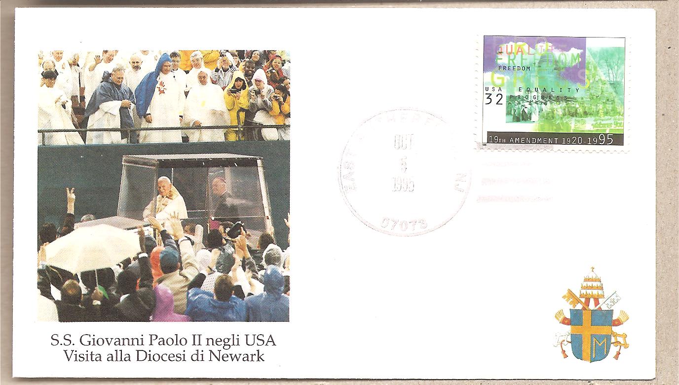 42473 - USA - busta con annullo speciale: Visita di S.S. Giovanni Paolo II - 1995