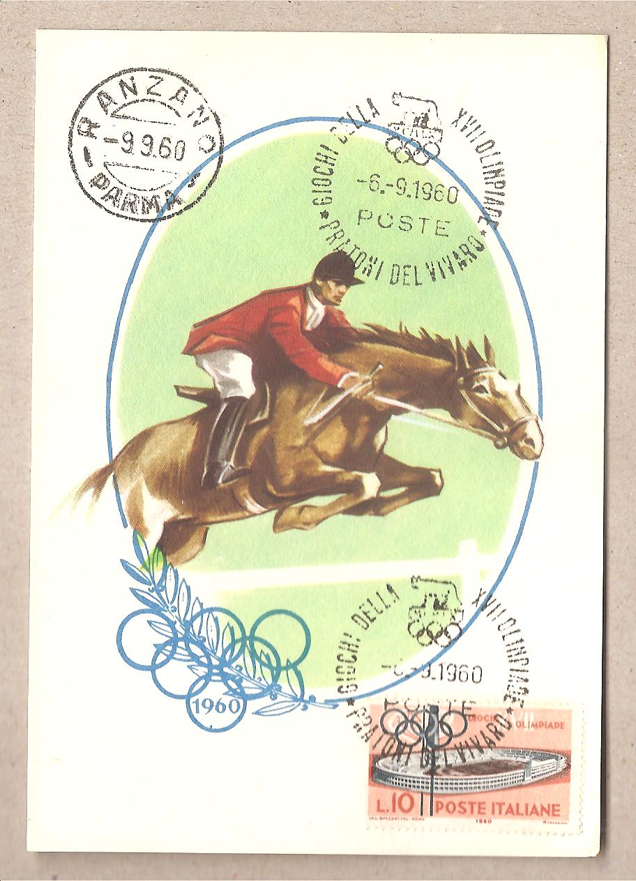 42495 - Italia - cartolina con annullo speciale: XVII Olimpiade 1960 - Ippica 1