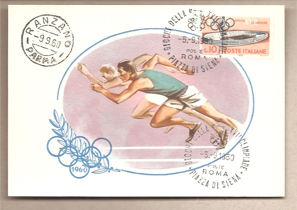 42499 - Italia - cartolina con annullo speciale: XVII Olimpiade 1960 - Corsa