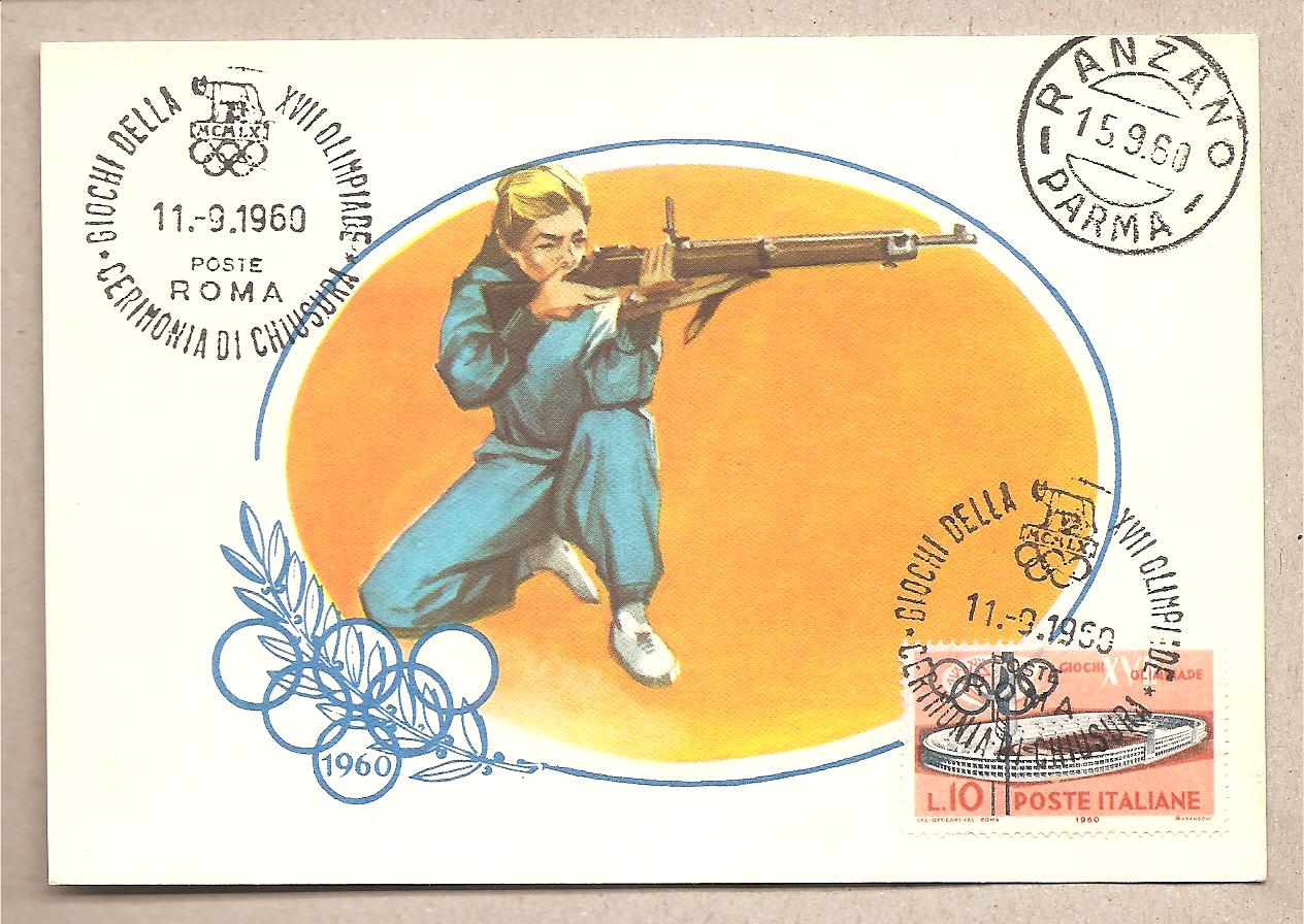 42500 - Italia - cartolina con annullo speciale Cerimonia di chiusura: XVII Olimpiade 1960 - Tiro a segno