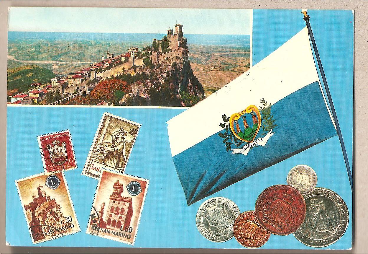 42517 - San Marino - cartolina circolata per l Italia: La bandiera nazionale