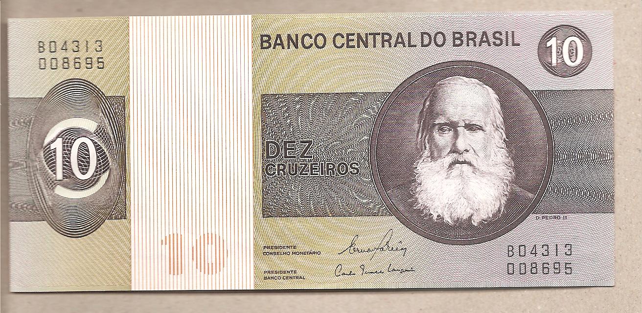 42539 - Brasile - banconota non circolata FdS da 10 Cruzeiros - 1980