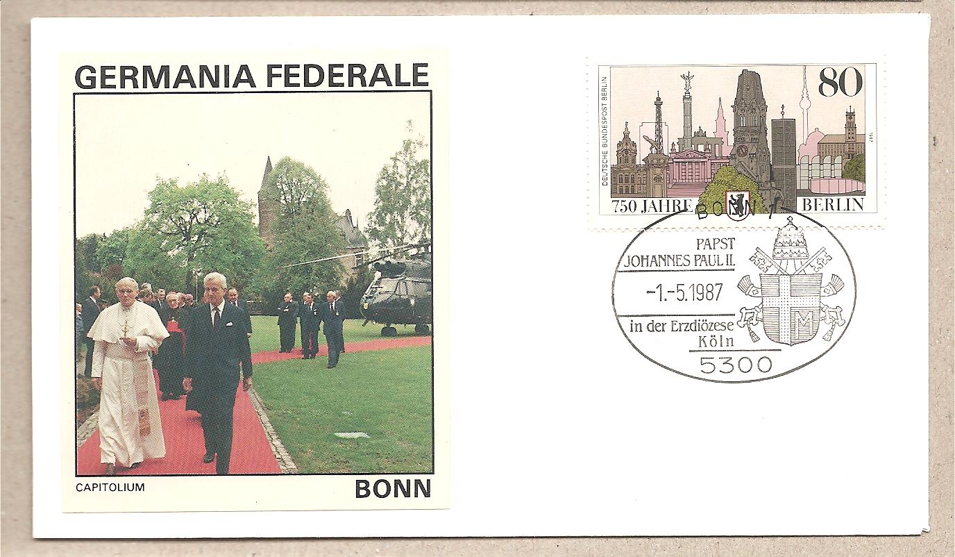 42551 - Germania Occ. - busta con annullo speciale: Visita di S.S. Giovanni Paolo II a Colonia - 1987