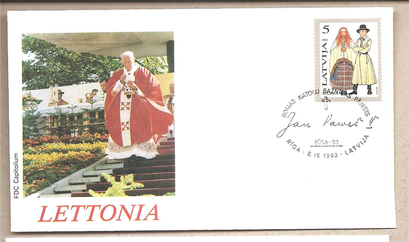 42554 - Lettonia - busta con annullo speciale: Visita di S.S. Giovanni Paolo II a Riga  - 1993