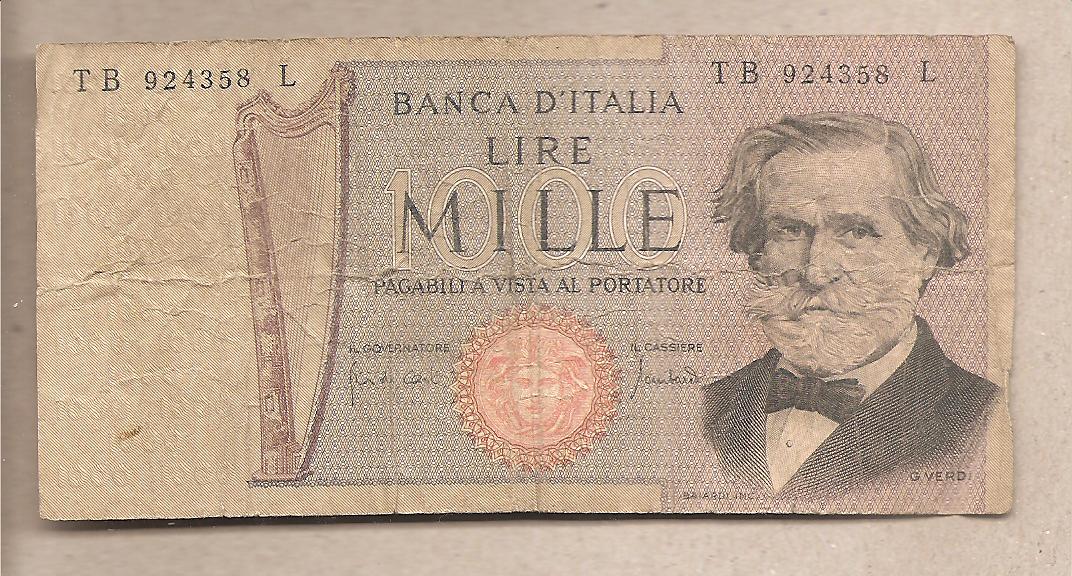 42618 - Italia - banconota circolata da 1000  Verdi secondo tipo  - 1971