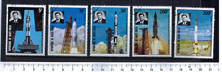 42765 - ALTO VOLTA 1973-3464 * John Fitzgerald Kennedy e Missili - 5 valori serie completa timbrata