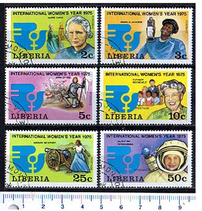 42889 -  LIBERIA 1975-3320 * Anno Internazionale della Donna - 6 valori serie completa timbrata