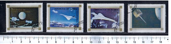 42926 - GUINEA Equatoriale	1976-3750  *	Aerei Concorde e satelliti spaziali - 4 valori serie completa timbrata