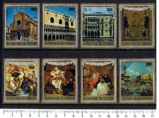 42989 - BURUNDI	1972-2361	Unesco-Salvate i tesori di Venezia,dipinti famosi - 8 valori serie completa timbrata - Yvert # 479/82+A241/4