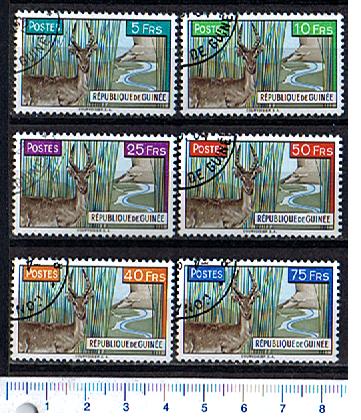 43045 - GUINEA	1961-3489- Yvert 54/59 *  Antilope valori diversi - 6 valori serie completa timbrata