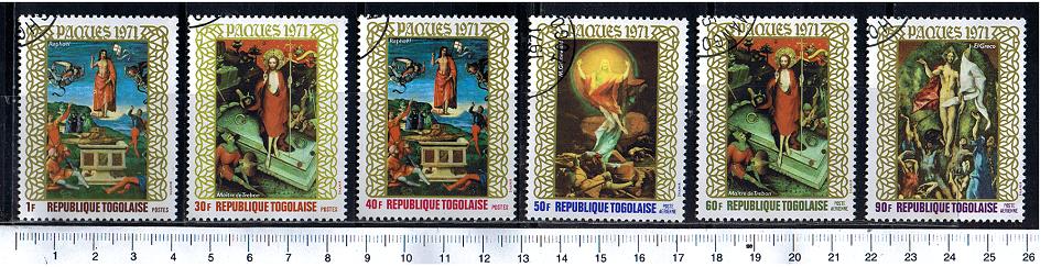 43100 - TOGO	1971-1804  Pasqua   71, qu. della resurrezione  - 6 valori serie completa timbrata - Yvert n° 703/5+A148/50