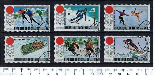 43104 - TOGO	1971-1916  Olimpiadi invernali di Sapporo - 6 valori serie completa timbrata - Yvert n° 722/6+A167