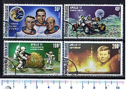 43150 - TOGO	1973-3018  Missione spaziale Apollo 17 e Kennedy - 4	valori serie completa timbrata - Yvert n	769/70+A198/9