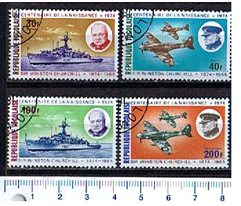 43171 - TOGO	1974-3458  100 Wiston Churchill navi e aerei - 4 valori serie completa timbrata	- Yvert n 824/5+A241/2