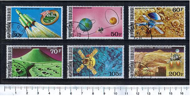 43225 - TOGO	1976-3647  Missione spaziale Viking su Marte - 6 valori serie completa timbrata - Yvert n 871/2+A289/91