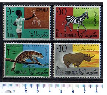 43240 - SOMALIA	1960-1240  Pro Infanzia  animali diversi - 4 valori serie completa nuova - Yvert n 6/8+A7