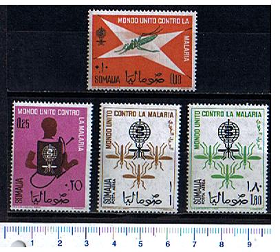 43251 - SOMALIA	1962-1245  Lotta contro la Malaria	- 4 valori serie completa nuova - Yvert n° 22/3+A18/19