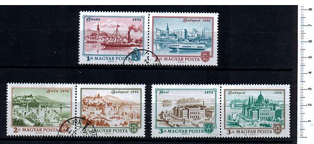 43338 - UNGHERIA	1972-2467  100 anni unificazione di Budapest - 6 valori serie completa timbrata - Yvert n 2265/2270