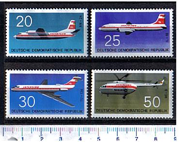 44022 - D.D.R. 1969-1217-20  Aerei di Linea della DDR  - 4 valori serie completa nuova senza colla - Yvert n° 1217-20