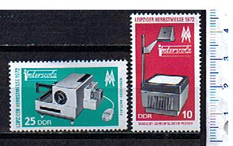 44071 - D.D.R.	1972-Yvert 1466-67 *  Fiera d Autunno a Lipsia  - 2 valori serie completa nuova