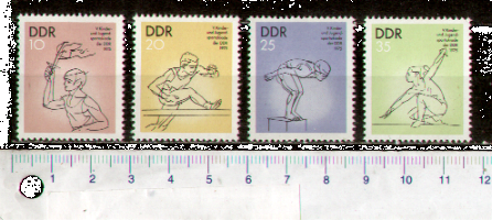 44146 - D.D.R.	1975-Yvert 1745-48  5^ Spartakiade della giovent  -  4 valori serie completa nuova