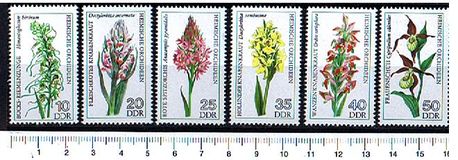 44174 - D.D.R.	1976-Yvert 1811-16  Orchidee diverse - 6 valori serie completa nuova