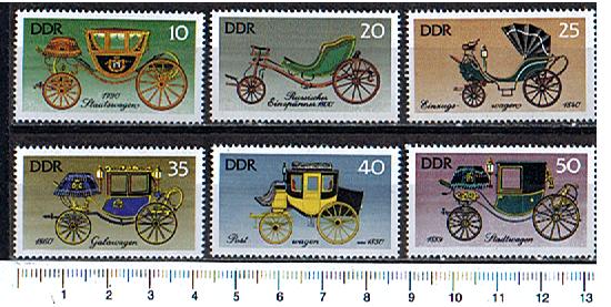 44175 - D.D.R.	1976-Yvert 1823-28  Calessi storici -  6 valori serie completa nuova