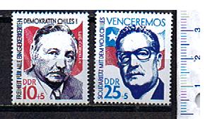 44222 - D.D.R.	1973-Yvert 1577-78 *	Solidariet con il popolo Cileno -  2 valori serie completa nuova