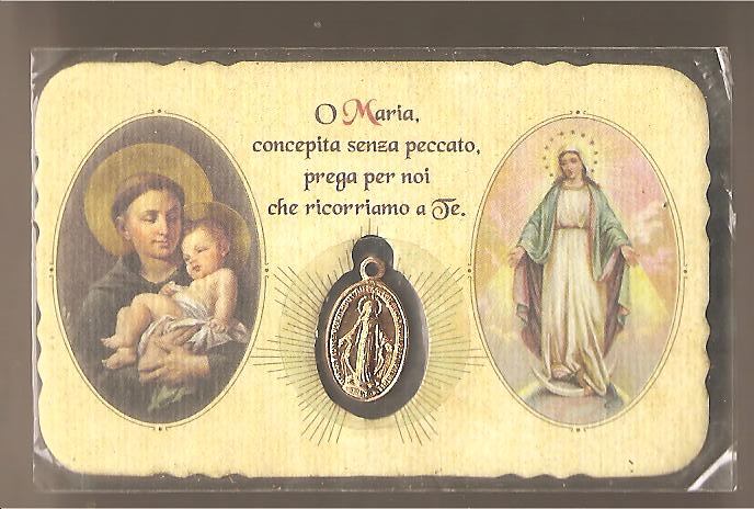 44366 - Santino - S. Antonio da Padova - Medaglietta di S.S. Vergine Maria